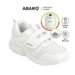 ABARO White School Shoes Canvas + PVC Primary/Secondary Unisex 2907N [NAME YOUR SHOES]